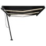 Toldo retráctil manual con luz LED gris antracita 600x350 cm de , Toldos - Ref: Foro24-3069884, Precio: 739,61 €, Descuento: %
