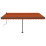 Toldo retráctil manual con luz LED naranja y marrón 400x350 cm de , Toldos - Ref: Foro24-3069825, Precio: 560,21 €, Descuento: %
