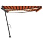 Toldo retráctil manual con luz LED naranja y marrón 400x350 cm de , Toldos - Ref: Foro24-3069825, Precio: 560,21 €, Descuento: %