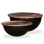 Set de 2 mesas de centro madera reciclada negra forma de bol de , Mesas de centro - Ref: Foro24-245257, Precio: 140,95 €, Des...