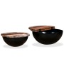 Set de 2 mesas de centro madera reciclada negra forma de bol de , Mesas de centro - Ref: Foro24-245257, Precio: 140,95 €, Des...