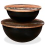 Set de 2 mesas de centro madera reciclada negra forma de bol de , Mesas de centro - Ref: Foro24-245257, Precio: 140,95 €, Des...
