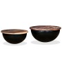 Set de 2 mesas de centro madera reciclada negra forma de bol de , Mesas de centro - Ref: Foro24-245257, Precio: 140,95 €, Des...