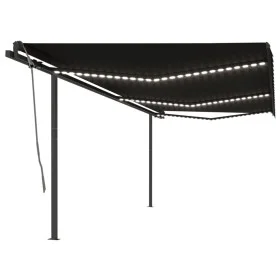 Manual retractable awning with anthracite gray LED light 6x3.5 m by , Awnings - Ref: Foro24-3070284, Price: 873,47 €, Discoun...