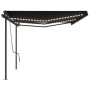 Toldo retráctil manual con luz LED gris antracita 6x3,5 m de , Toldos - Ref: Foro24-3070284, Precio: 741,83 €, Descuento: %