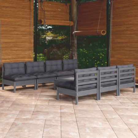 Muebles de jardín 8 pzas con cojines antracita madera de pino de , Conjuntos de jardín - Ref: Foro24-3096138, Precio: 642,59 ...