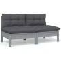 Juego de muebles de jardín 7 pzas y cojines madera maciza pino de , Conjuntos de jardín - Ref: Foro24-3096216, Precio: 565,64...