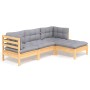 Juego de muebles de jardín 4 pzas y cojines madera de pino de , Conjuntos de jardín - Ref: Foro24-3096345, Precio: 311,78 €, ...