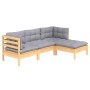 Juego de muebles de jardín 4 pzas y cojines madera de pino de , Conjuntos de jardín - Ref: Foro24-3096345, Precio: 311,78 €, ...