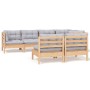 Juego de muebles de jardín 7 pzas y cojines madera maciza pino de , Conjuntos de jardín - Ref: Foro24-3096441, Precio: 534,84...