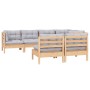Juego de muebles de jardín 7 pzas y cojines madera maciza pino de , Conjuntos de jardín - Ref: Foro24-3096441, Precio: 534,84...