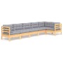 Juego de muebles de jardín 6 pzas y cojines madera de pino de , Conjuntos de jardín - Ref: Foro24-3096393, Precio: 494,62 €, ...