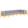 Juego de muebles de jardín 6 pzas y cojines madera de pino de , Conjuntos de jardín - Ref: Foro24-3096393, Precio: 494,62 €, ...
