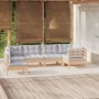 Juego de muebles de jardín 6 pzas y cojines madera de pino de , Conjuntos de jardín - Ref: Foro24-3096417, Precio: 494,62 €, ...