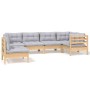 Juego de muebles de jardín 6 pzas y cojines madera de pino de , Conjuntos de jardín - Ref: Foro24-3096417, Precio: 494,62 €, ...
