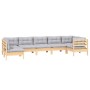 Juego de muebles de jardín 7 pzas y cojines madera pino gris de , Conjuntos de jardín - Ref: Foro24-3096429, Precio: 534,84 €...
