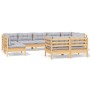 Juego de muebles de jardín 9 pzas y cojines madera maciza pino de , Conjuntos de jardín - Ref: Foro24-3096525, Precio: 731,82...