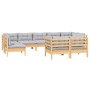 Juego de muebles de jardín 9 pzas y cojines madera maciza pino de , Conjuntos de jardín - Ref: Foro24-3096525, Precio: 731,82...