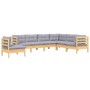 Juego de muebles de jardín 7 pzas y cojines madera maciza pino de , Conjuntos de jardín - Ref: Foro24-3096718, Precio: 534,84...