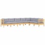 Juego de muebles de jardín 7 pzas y cojines madera maciza pino de , Conjuntos de jardín - Ref: Foro24-3096694, Precio: 534,84...
