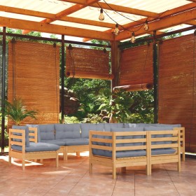 Juego de muebles de jardín 9 pzas y cojines madera maciza pino de , Conjuntos de jardín - Ref: Foro24-3096766, Precio: 731,82...