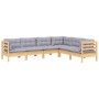 Juego de muebles de jardín 6 pzas y cojines madera maciza pino de , Conjuntos de jardín - Ref: Foro24-3096682, Precio: 494,62...