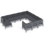 Muebles de jardín 11 pzas y cojines gris madera de pino de , Conjuntos de jardín - Ref: Foro24-3097045, Precio: 909,69 €, Des...