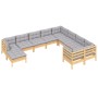 Juego de muebles de jardín 10 pzas y cojines madera de pino de , Conjuntos de jardín - Ref: Foro24-3097030, Precio: 788,28 €,...