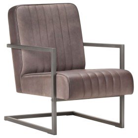 Sillón voladizo cuero auténtico marrón envejecido en Sillones | Comprar online en Foru.es
