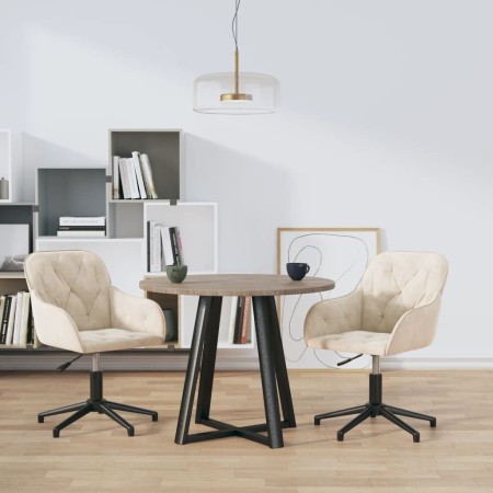 Sillas de comedor giratorias 2 uds terciopelo crema de , Sillas de comedor - Ref: Foro24-3103386, Precio: 184,05 €, Descuento: %