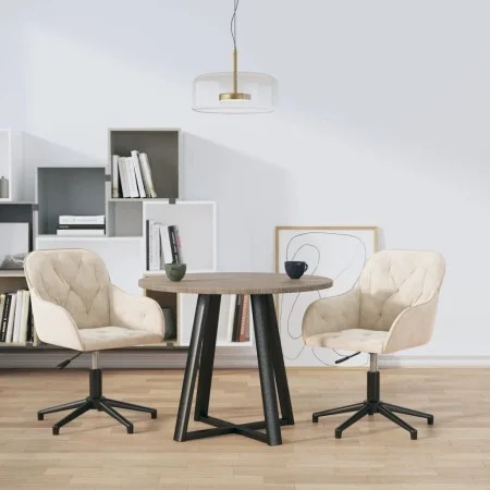 Sillas de comedor giratorias 2 uds terciopelo crema de , Sillas de comedor - Ref: Foro24-3103386, Precio: 180,83 €, Descuento: %