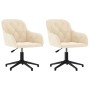 Sillas de comedor giratorias 2 uds terciopelo crema de , Sillas de comedor - Ref: Foro24-3103386, Precio: 184,05 €, Descuento: %