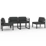 Set muebles de jardín 5 pzas y cojines aluminio gris antracita de , Conjuntos de jardín - Ref: Foro24-3107788, Precio: 591,02...