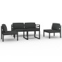 Set muebles de jardín 5 pzas y cojines aluminio gris antracita de , Conjuntos de jardín - Ref: Foro24-3107788, Precio: 603,41...