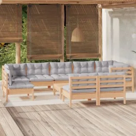 Garden furniture set 10 pieces and cushions solid pine wood by , Garden sets - Ref: Foro24-3096483, Price: 776,76 €, Discount: %