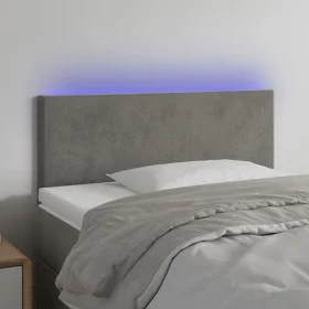 Hellgraues Samtkopfteil mit LED 100x5x78/88 cm von , Kopf- und Fußteile - Ref: Foro24-3121374, Preis: 42,05 €, Rabatt: %