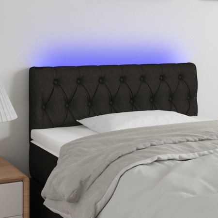 Cabecero con LED de tela negro 100x7x78/88 cm de , Cabeceros y pies de cama - Ref: Foro24-3121940, Precio: 44,44 €, Descuento: %