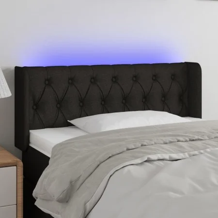 Black fabric headboard with LED 103x16x78/88 cm by , Headboards and footboards - Ref: Foro24-3123564, Price: 52,10 €, Discoun...