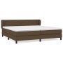 Cama box spring con colchón tela marrón oscuro 200x200 cm de , Camas y somieres - Ref: Foro24-3126112, Precio: 598,82 €, Desc...