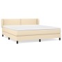 Cama box spring con colchón tela color crema 180x200 cm de , Camas y somieres - Ref: Foro24-3126186, Precio: 559,30 €, Descue...