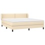 Cama box spring con colchón tela color crema 180x200 cm de , Camas y somieres - Ref: Foro24-3126186, Precio: 559,30 €, Descue...