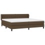 Cama box spring con colchón tela marrón oscuro 200x200 cm de , Camas y somieres - Ref: Foro24-3126512, Precio: 627,80 €, Desc...