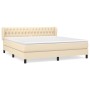 Cama box spring con colchón tela color crema 180x200 cm de , Camas y somieres - Ref: Foro24-3126506, Precio: 596,94 €, Descue...