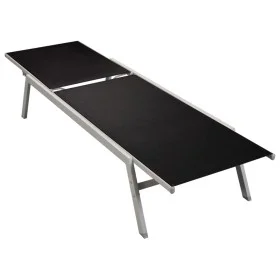 Tumbona de acero y textilene negra de vidaXL, Tumbonas - Ref: Foro24-48011, Precio: 95,63 €, Descuento: %