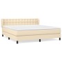 Cama box spring con colchón tela color crema 180x200 cm de , Camas y somieres - Ref: Foro24-3126586, Precio: 582,47 €, Descue...