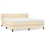 Cama box spring con colchón tela color crema 180x200 cm de , Camas y somieres - Ref: Foro24-3126586, Precio: 582,47 €, Descue...