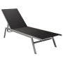 Tumbona de acero y textilene negra de vidaXL, Tumbonas - Ref: Foro24-48011, Precio: 97,22 €, Descuento: %
