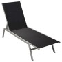 Tumbona de acero y textilene negra de vidaXL, Tumbonas - Ref: Foro24-48011, Precio: 97,22 €, Descuento: %