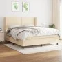 Box spring bed with cream fabric mattress 160x200 cm by , Beds and slatted bases - Ref: Foro24-3127898, Price: 568,71 €, Disc...