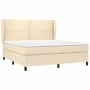 Box spring bed with cream fabric mattress 160x200 cm by , Beds and slatted bases - Ref: Foro24-3127898, Price: 568,71 €, Disc...